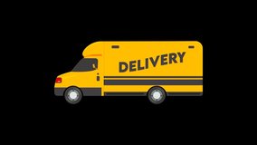 Delivery Car Cargo Cartoon Animation - Delivery Service Concept - Flat Cartoon Style Explainer Animation for Promotional Videos