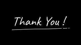 
Animated handwritten writing text thank you black and white background. - Powered by Shutterstock - Get 15% off with code: PIKWIZARD15