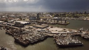 4k drone videos of the port of the city of Mar del Plata, Argentina