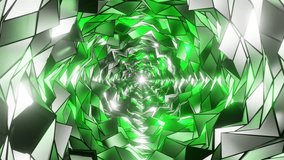 White and Green Сomics Style Color Rocky Tunnel Background Loop Animation in 4K