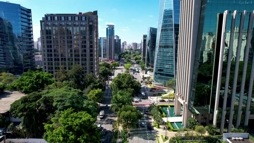 Faria Lima Avenue At Sao Paulo Brazil. Cityscapes Towns And Cities. Business Clouds Downtown Cityscape. Business Outdoor Downtown District Up Above. Business Cityscape Building Architecture. Royalty-Free Stock Footage #1105167055