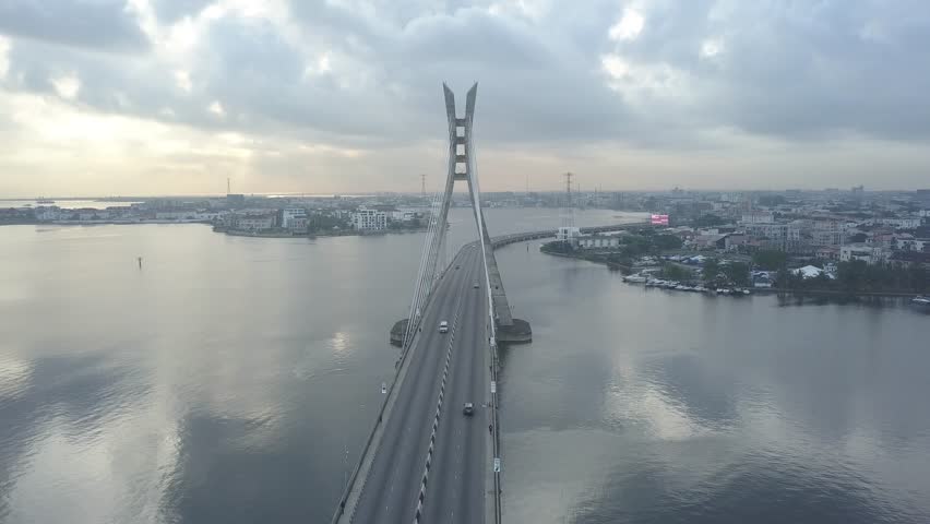 Aerial shots of Lekki Ikoyi link bridge, Lagos. Royalty-Free Stock Footage #1105188061