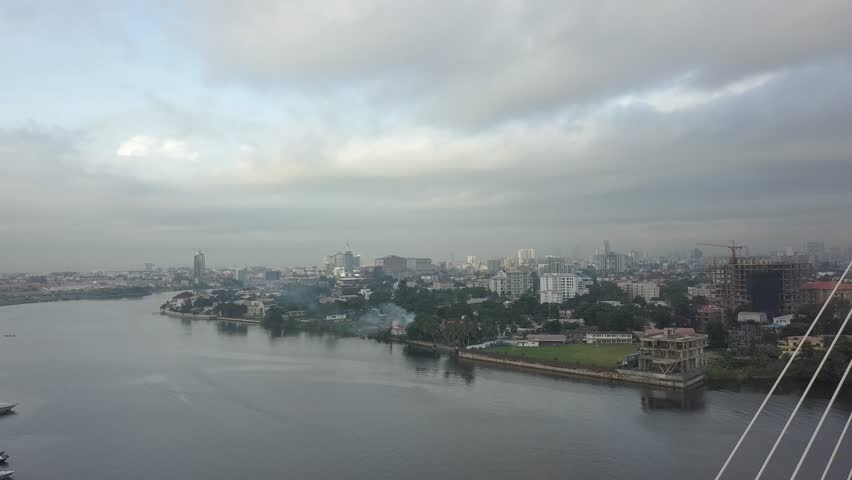 Aerial shots of Lekki Ikoyi link bridge, Lagos. Royalty-Free Stock Footage #1105188063