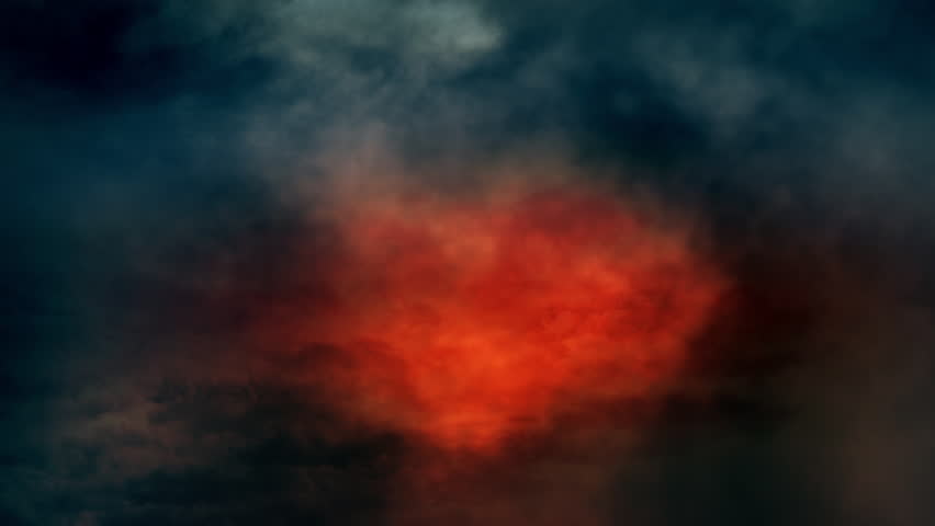 Epic Fiery Sky With Clouds And Smoke