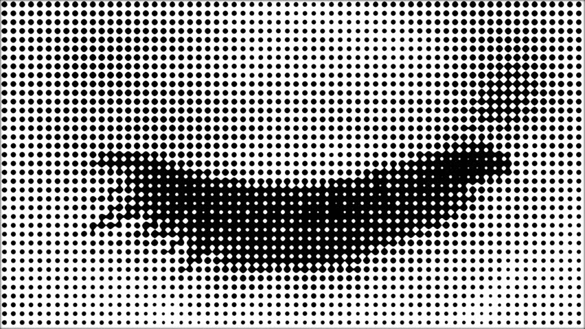 This is a motion graphic animation video of a halftone blinking eye comical dot background, which loops, in black and white. Royalty-Free Stock Footage #1105207785