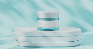 Cosmetic product for skin care. Cream jar with opening lid. Seamlessly looped video.