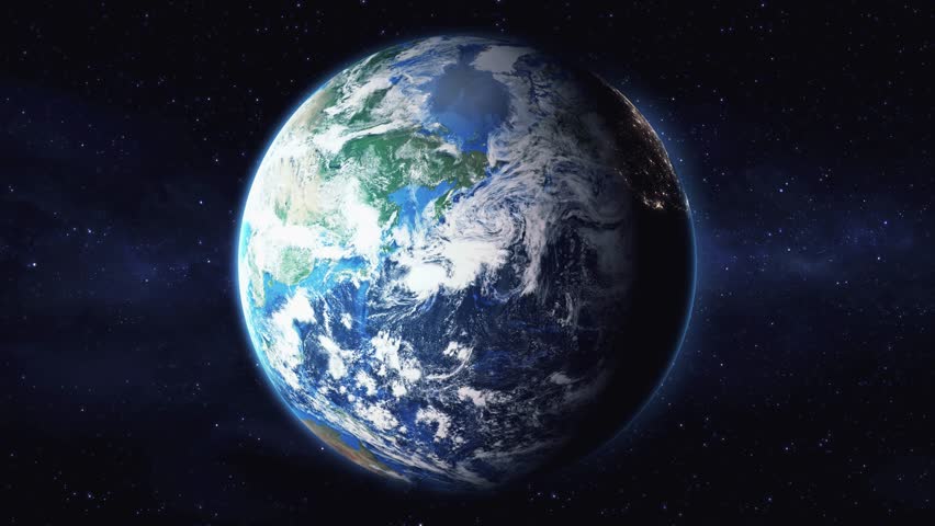 Earth zoom in from space to Sapporo, Japan in TV Tower. Followed by zoom out through clouds and atmosphere into space. Satellite map top down panoramic view. Travel intro