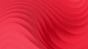 Red curve waves abstract background. Seamless looping animation
