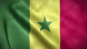 Senegal flag background realistic waving in the wind 4K video, for Independence Day or Anthem (Perfect Loop)