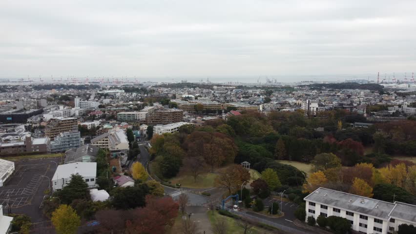 The aerial view in Yokohama