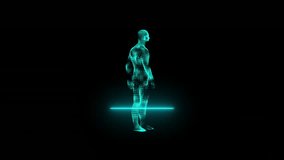 man, male body scanning concept wireframe. Futuristic scan, hologram, body x-ray, 3d model in HUD style, with scattered particles and light effects on  - Powered by Shutterstock - Get 15% off with code: PIKWIZARD15