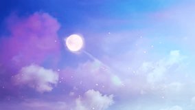 4k Time Lapse Sky and stars with beautiful clouds and full moon on the evening of winter holidays. - Powered by Shutterstock - Get 15% off with code: PIKWIZARD15