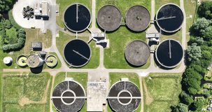 Aerial drone video of a Water treatment plant in Gouda, The Netherlands.