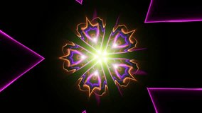 Mandala Colorful Abstract Kaleidoscope Vfx Vj Loop Background 3d Render. Trippy Psychedelic Art Trance for Opening Third Eye and Visuals Energy Chakra Futuristic Audiovisual Dance Dj Seamless