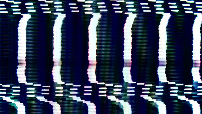 VHS effect of vertical lines being distorted into "zebra" form. Glitch VHS art scan line as old monitor effect. Vertical flickering aesthetic retro design. 