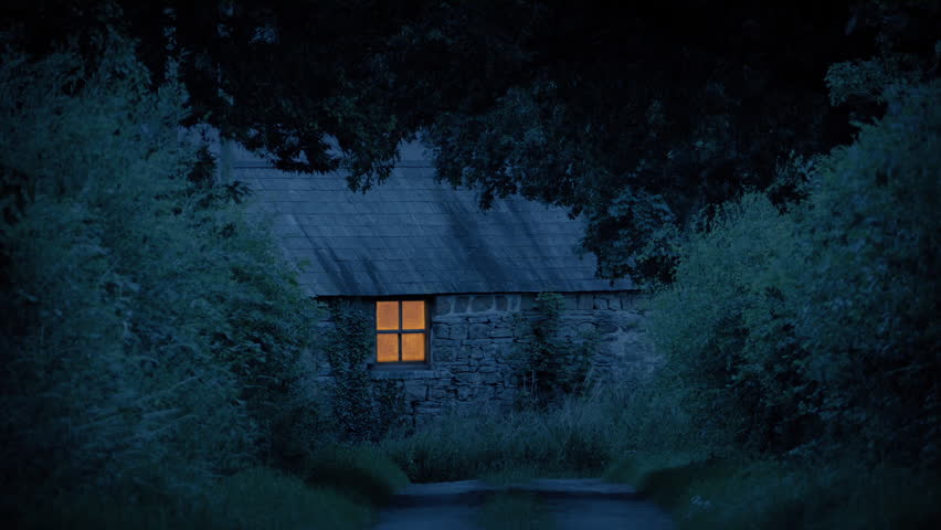 Old Farm House Building In The Evening With Light On
 Royalty-Free Stock Footage #1105278171