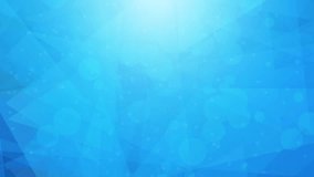 Abstract blue 4k video background with geometric forms: triangles and circles