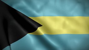 Bahamas flag background realistic waving in the wind 4K video, for Independence Day or Anthem (Perfect Loop)