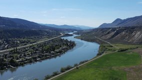 Summer Symphony: Captivating Aerial Views of the Thompson River in Kamloops