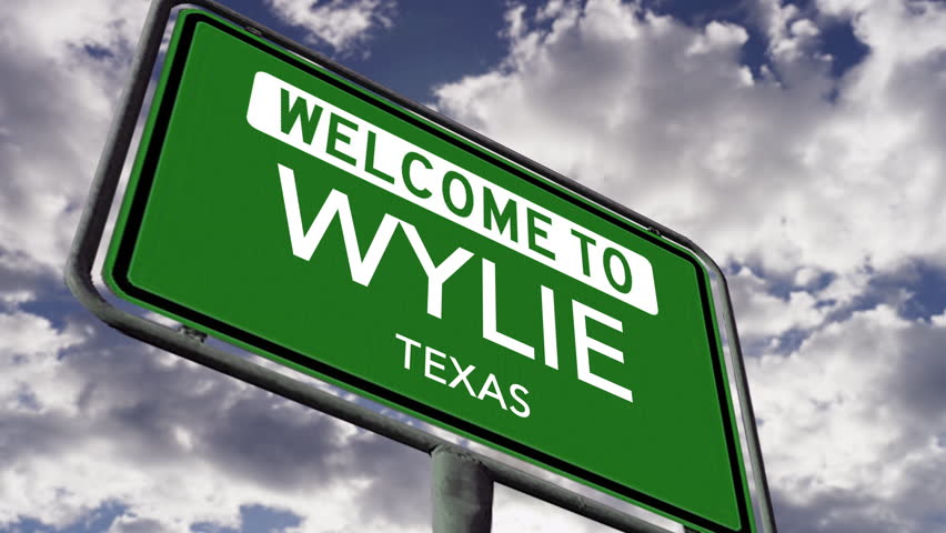 Welcome to Wylie Texas, USA City Road Sign Close Up, Realistic 3d Animation Royalty-Free Stock Footage #1105289943