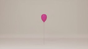  Holiday concept. Pink inflatable balloons move randomly in groups. Celebration. Party. 3d animation. 3D Illustration