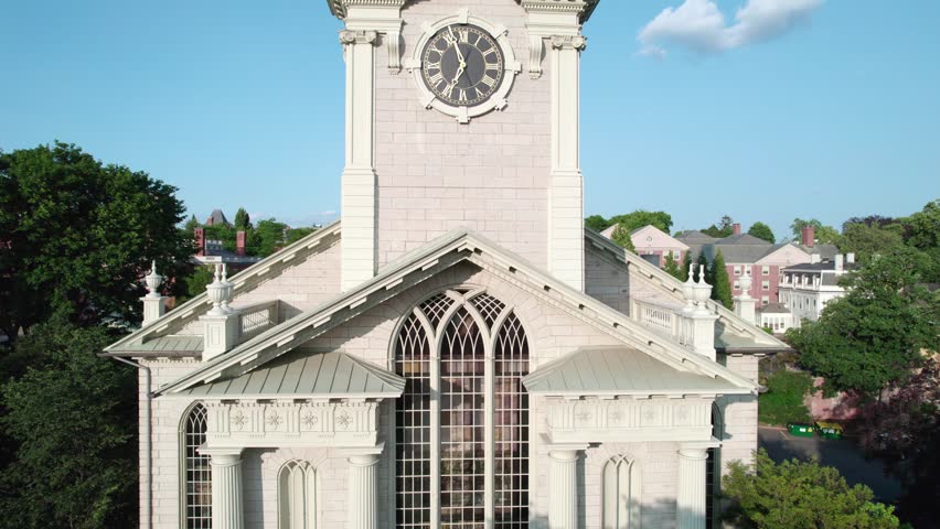 Aerial view of the Unitarian Church of Providence, Rhode Island.