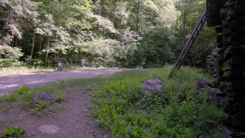 Mingus Mill water flow in the Great Smoky Mountains National Park with gimbal video panning left to right.