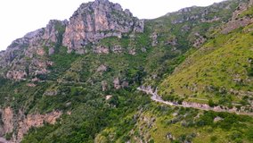 Stunning Coastal Roads In Rugged Mountains In Amalfi Coast, Italy. Aerial Drone Shot - Powered by Shutterstock - Get 15% off with code: PIKWIZARD15