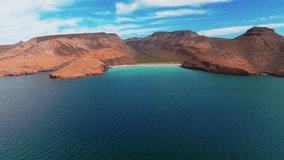 Aerial video of La Paz Island in Baja California Sur, Mexico