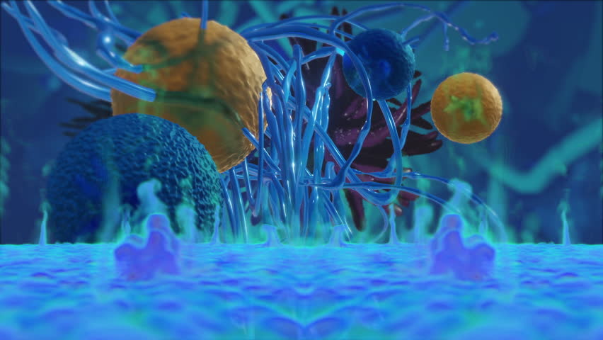Animation of a damaged and disintegrating cancer cell | Shutterstock HD Video #1105305205