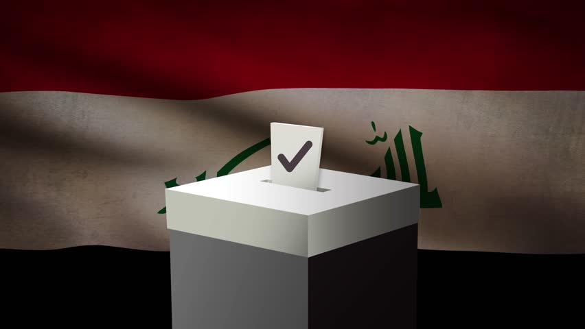 Casting vote into the ballot box during Iraq election