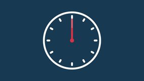 
Clock Counting Down frame in a 12 hours loop. Clock Counting on blue background. Animation Clock loop 4K