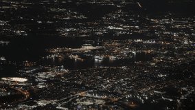 4K Aerial Video of Baltimore at Night