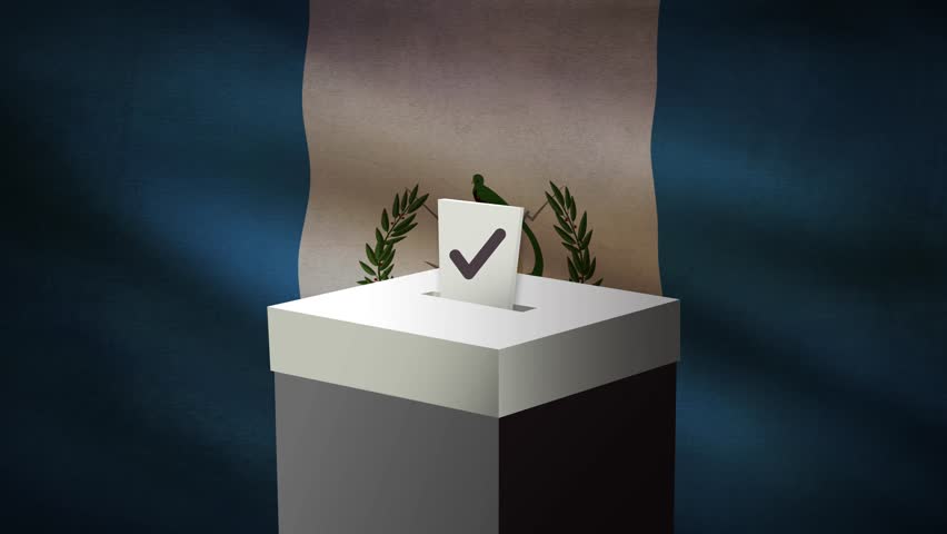 Casting vote into the ballot box during Guatemala election