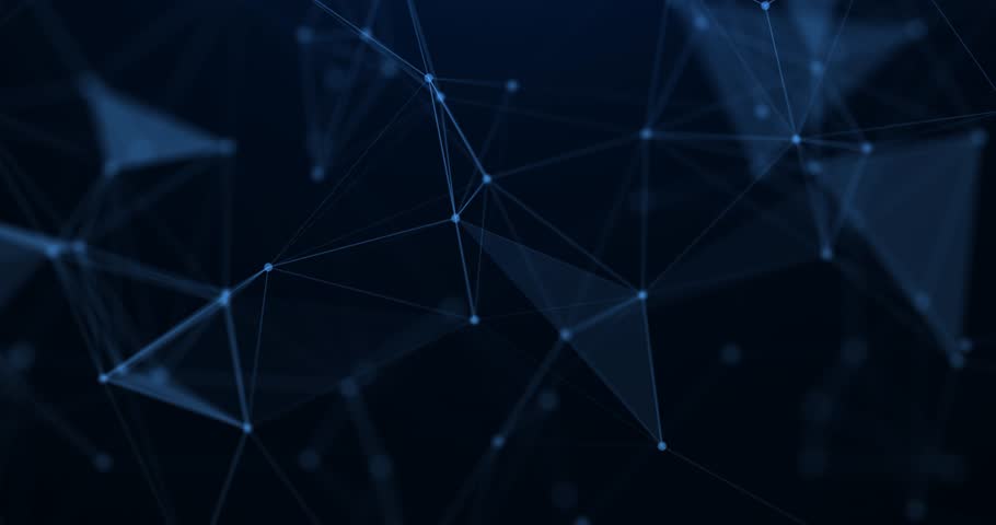 Abstract background with motion plexus of dots and lines. Futuristic visualization of a network connection. Technology, social networks, communication,business. Surface made of triangles. animation 4K Royalty-Free Stock Footage #1105351513