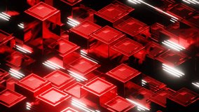 Red and White Sci-fi Neon Motion Background Loop Animation in 4K
