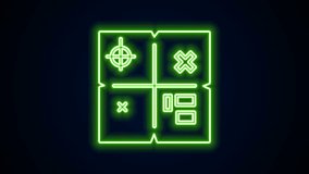 Glowing neon line Treasure map icon isolated on black background. 4K Video motion graphic animation. - Powered by Shutterstock - Get 15% off with code: PIKWIZARD15