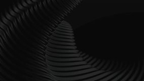 This stock motion graphic  video of 
4K Black Waves Background  with gentle overlapping curves on seamless loops.