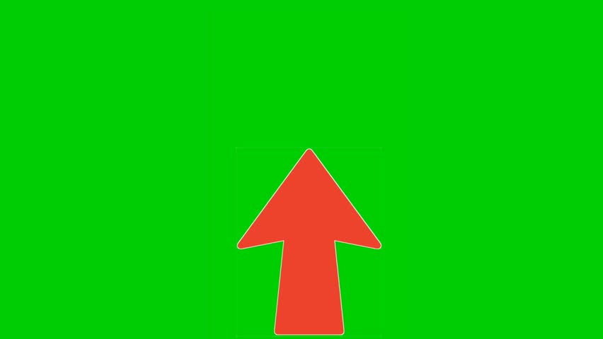 Animation Red Arrow sign symbol on green screen, red color cartoon arrow pointing up side 4K animated image video overlay elements Royalty-Free Stock Footage #1105371419
