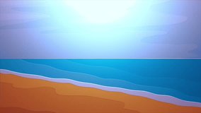 Video animation of a beach when the weather is hot during the day