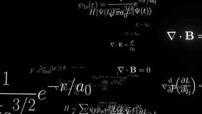 Physics formulas camera fly-through (endless loop).
Equations of classical mechanics, quantum theory, classical electrodynamics, relativity theory.
Mathematical symbols in high-quality typesetting. - Powered by Shutterstock - Get 15% off with code: PIKWIZARD15