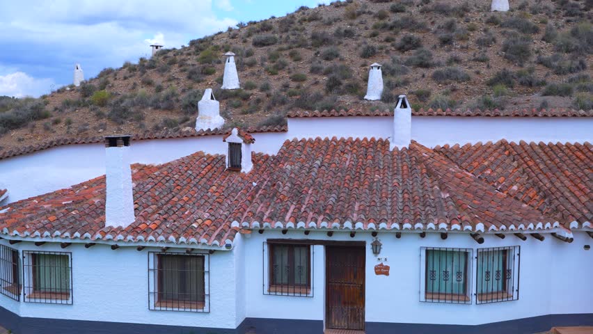Cave houses in Alcudia de Guadix. Geopark of Granada, Geopark of Gorafe. Grenada Province. Andalusia. Spain. Europe