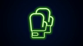 Glowing neon line Boxing glove icon isolated on black background. 4K Video motion graphic animation. - Powered by Shutterstock - Get 15% off with code: PIKWIZARD15
