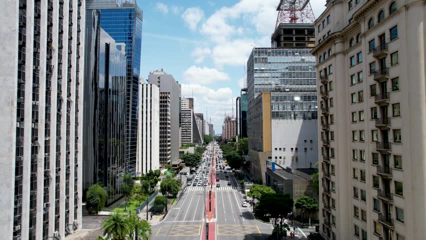 Paulista Avenue At Sao Paulo Brazil. Cityscapes Office Building. Business Film Downtown Cityscape. Sao Paulo Brazil. Business Downtown District Panoramic. Business Cityscape Building Architecture. Royalty-Free Stock Footage #1105393353