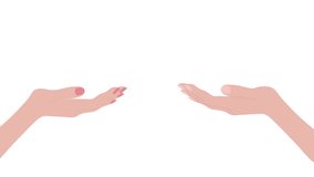simple video animation hands with coin 