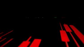 Closeup macro shot movement on LED screen, declining stock market graph economic crisis with falling trend red downturn indicator, and profit loss. Financial crisis lead to market volatility downfall. - Powered by Shutterstock - Get 15% off with code: PIKWIZARD15