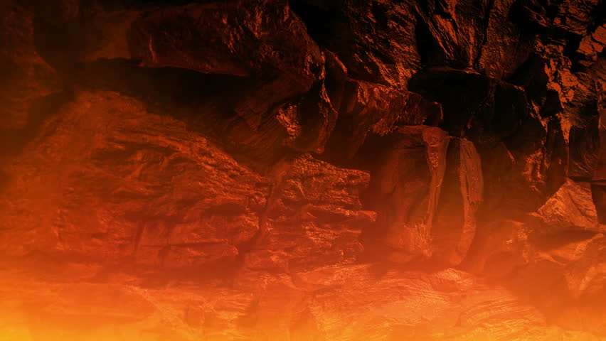 Red Hot Lava Glows On The Rocks Royalty-Free Stock Footage #1105399565