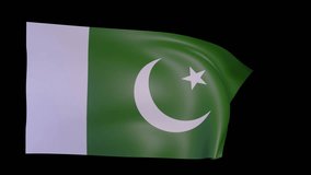 Pakistan flag 4K animated video with alpha channel