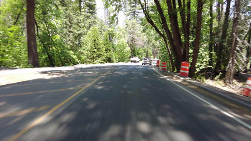 Yosemite Valley Front View 2 Southbound 01 Bridalveil Fall to El Capitan Road Driving Plate California USA World Heritage Site