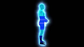 Holographic blue glitchy computer character avatar. Seamless loop. - Powered by Shutterstock - Get 15% off with code: PIKWIZARD15